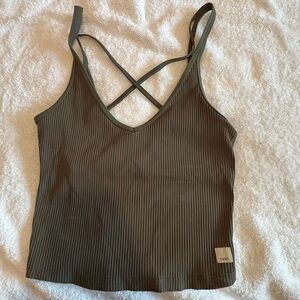 Vuori Olive Green and White Textured Fabric